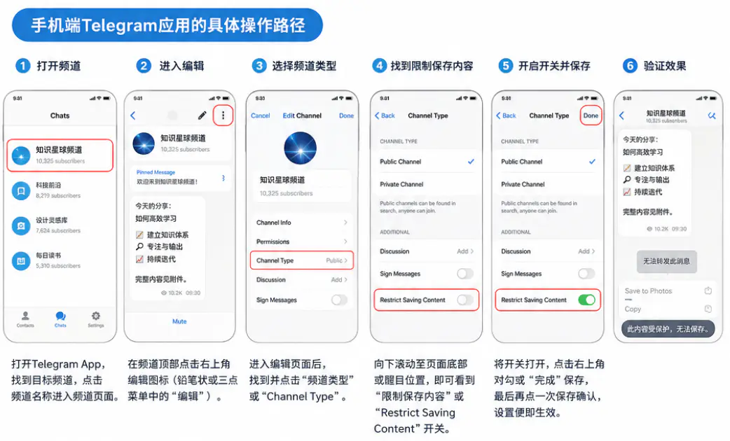手机端Telegram应用的具体操作路径