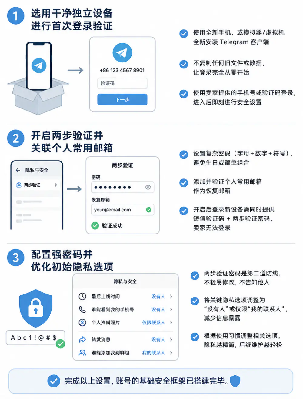 购买后立即开展的安全初始化工作