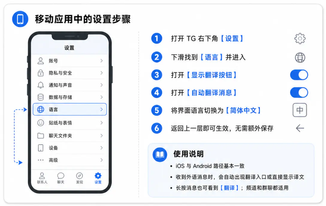 移动应用中的设置步骤