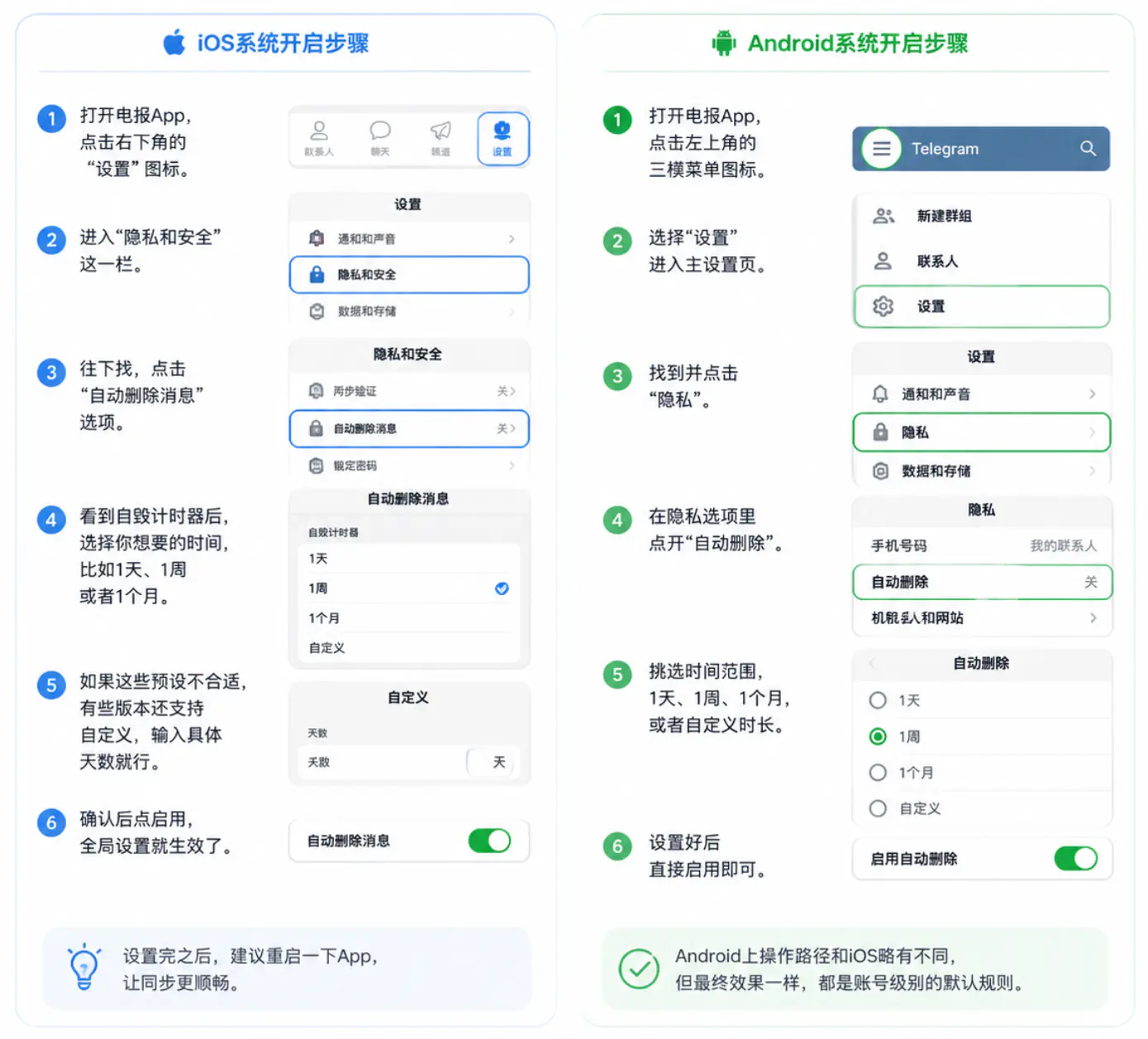 在隐私设置中启用账号全局自动删除的步骤